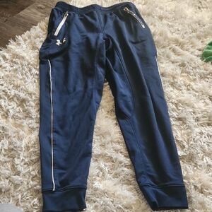 Under Armour Kids' Blue Sweatpants with White Accents
